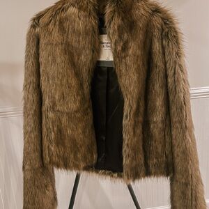 Abercrombie & Fitch Women's Faux Fur Teddy Jacket in Brown